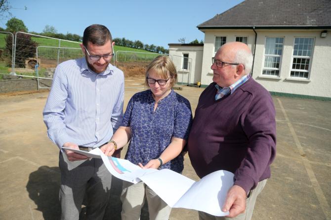 Work begins on Straidbilly&rsquo;s new double modular classroom block! 