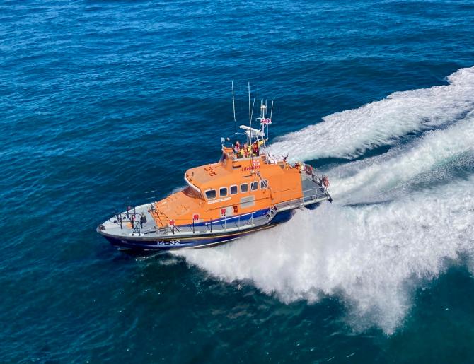 Red Bay and Campbeltown RNLI rescue two people after 55ft yacht loses power and takes on water off the Mull of Kintyre